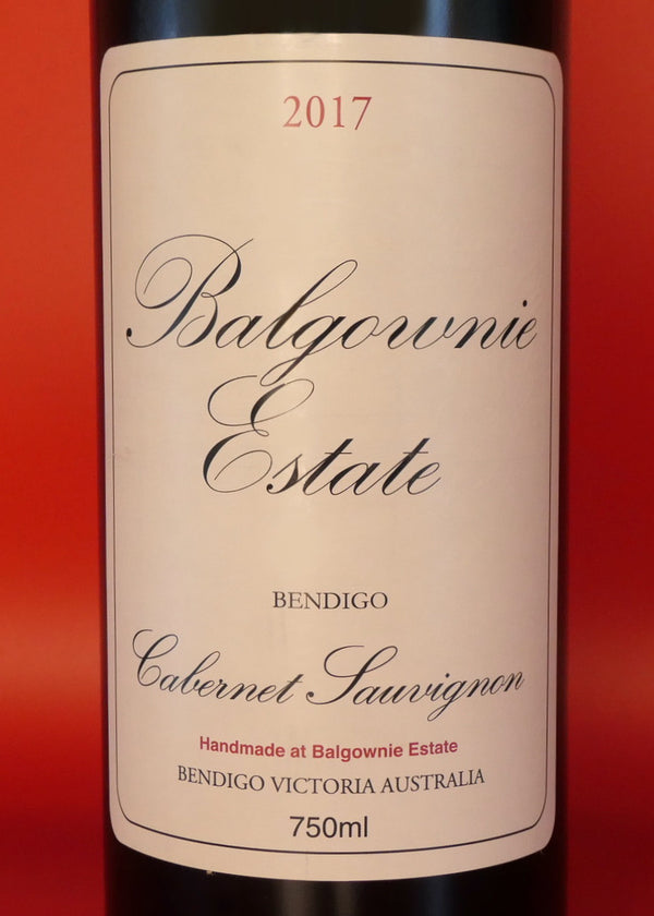 Balgownie Estate Cabernet Sauvignon 2017 Australian Red Wine Label