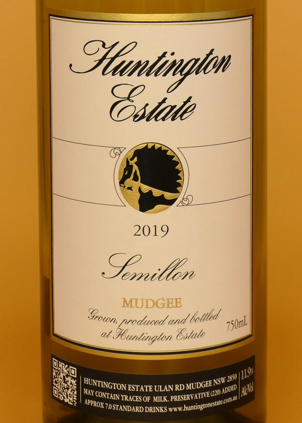 Huntington Estate Semillon White Wine 2019 Bottle Label